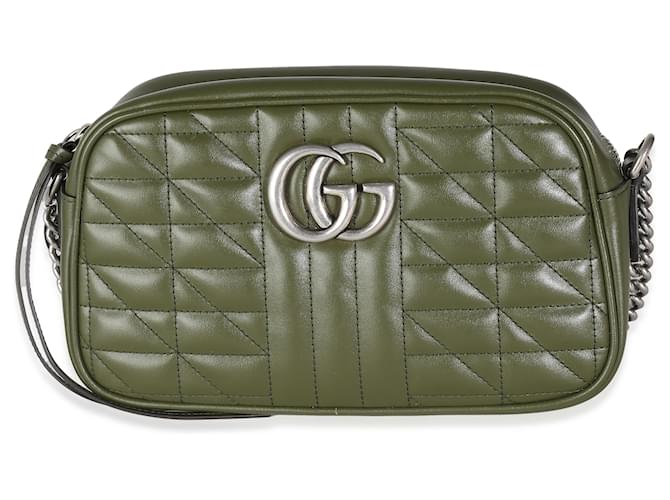 Kleine Aria Marmont Tasche aus Matelassé-Kalbsleder in Grün von Gucci  ref.1280066