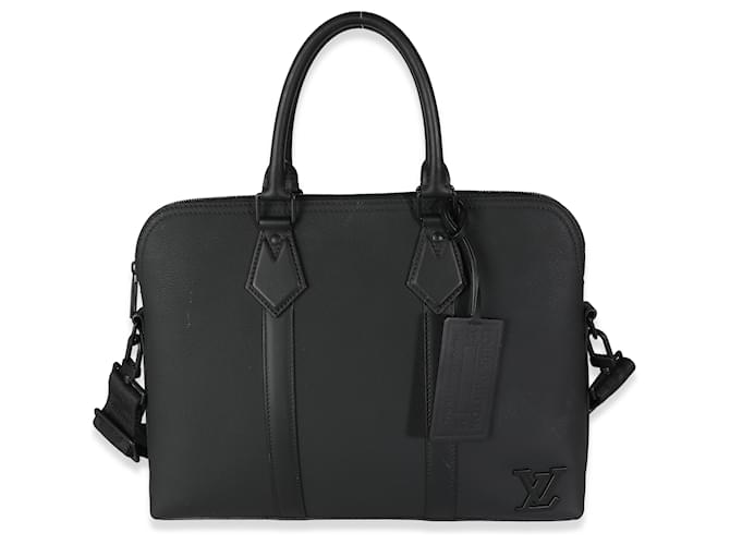 Louis Vuitton Black Calfskin Aerogram Takeoff Briefcase Leather  ref.1280071
