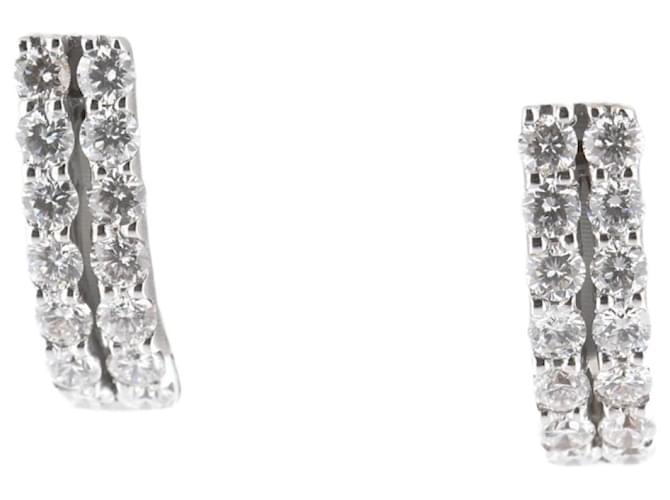 Autre Marque White Gold Earrings with Natural Diamonds Silvery  ref.1280122