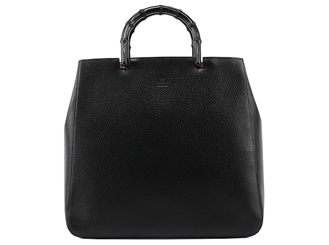 GUCCI Totes Leather Black Bamboo  ref.1280132