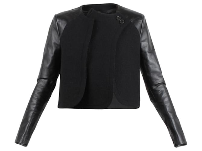 Autre Marque Black Wool and Leather Jacket  ref.1280184