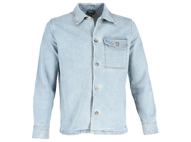Apc A.P.C. Button-Front Jacket in Blue Cotton Denim   ref.1280187