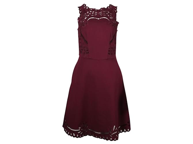 Autre Marque Burgundy Lace Dress Red Dark red Viscose Cellulose fibre  ref.1280188