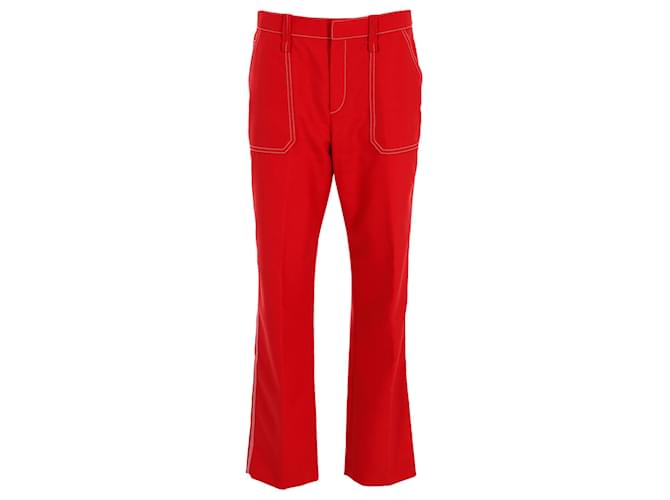 Pantalon Boot Cut Chloé en Polyester Rouge  ref.1280196