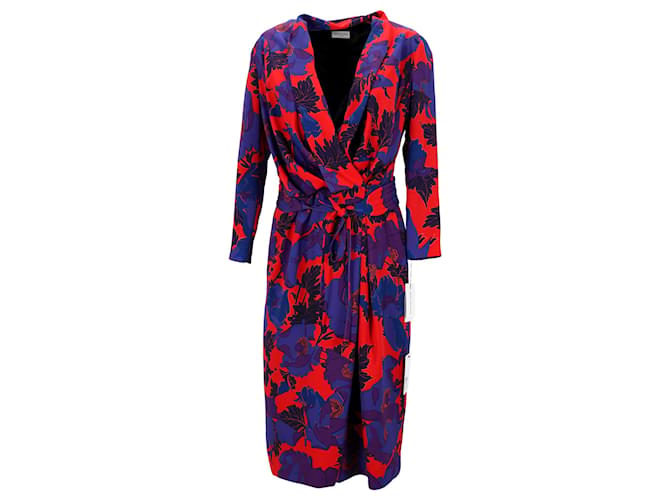Robe portefeuille à imprimé floral Dries Van Noten en polyester multicolore  ref.1280200
