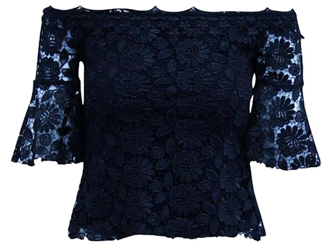 Reformation Black Lace Blouse Polyester  ref.1280211
