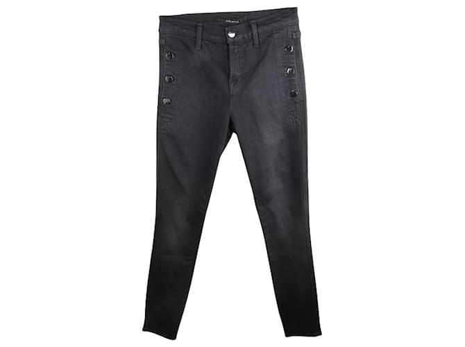 Autre Marque Calça jeans preta com botões Preto Algodão  ref.1280212
