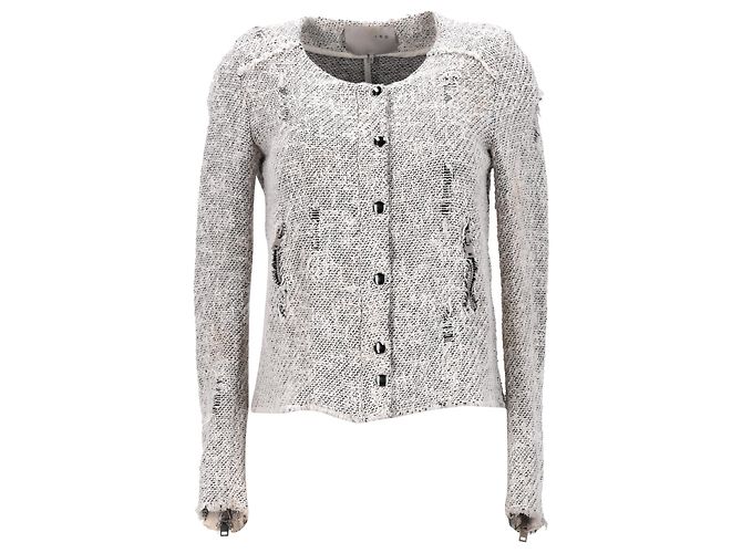 IRO – Distressed-Jacke aus grauer Baumwolle