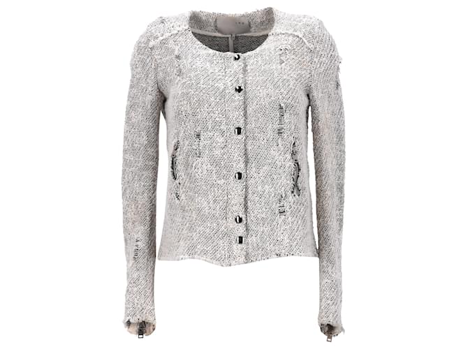 IRO Distressed Jacket in Grey Cotton  ref.1280227