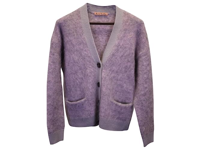 Acne Studios Cardigan boutonné en laine violette  ref.1280234