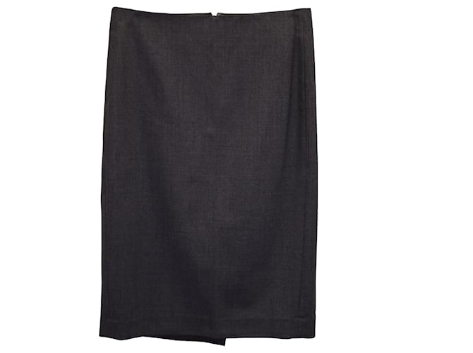 Theory Pencil Skirt in Charcoal Wool Dark grey  ref.1280237