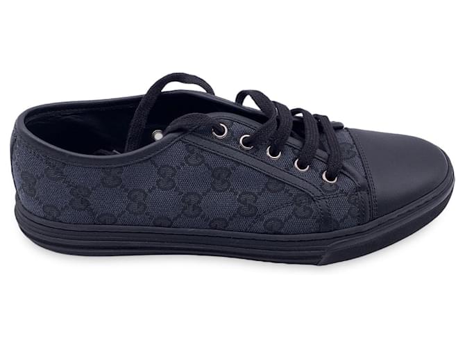 Gucci Black GG Monogram Canvas Low Top Sneakers Shoes Size 40 Cloth  ref.1280316