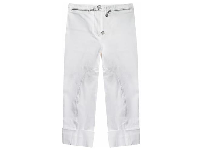 Pantaloni bianchi / capri Chanel & Karl Lagerfeld del 2009 Bianco Cotone  ref.1280357