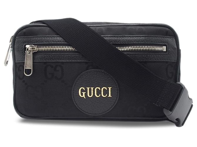 Gucci Borsa a tracolla in nylon GG nero dalla griglia Panno  ref.1280376