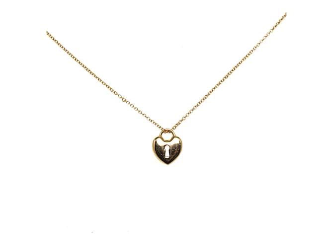 Tiffany & Co Tiffany Gold 18Collier pendentif K Heart Cadena Métal Or jaune Doré  ref.1280393