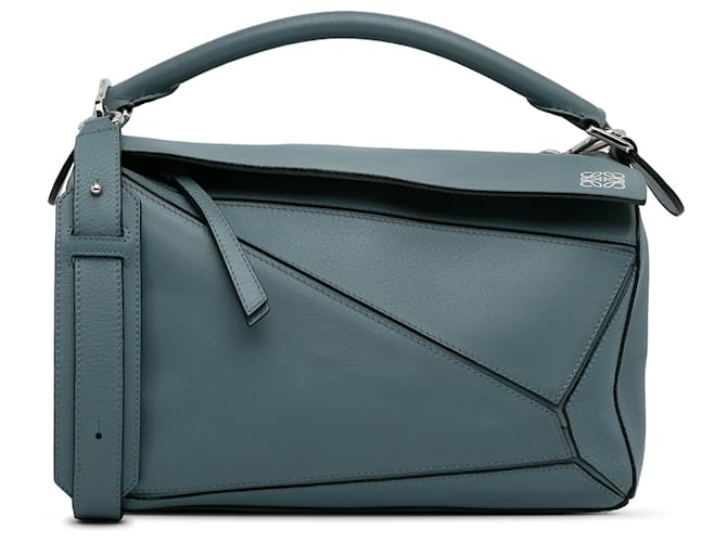 Loewe Blue Medium Puzzle Bag Leather Pony-style calfskin  ref.1280401