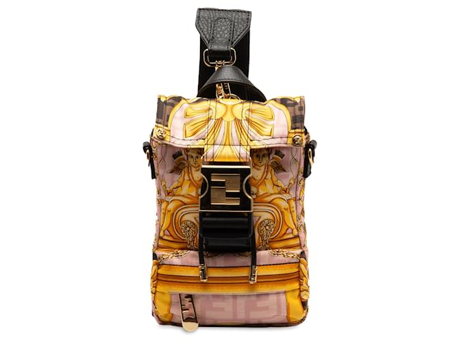 Versace Pink x Versace Mini Fendiness Convertible Backpack Nylon Cloth  ref.1280422