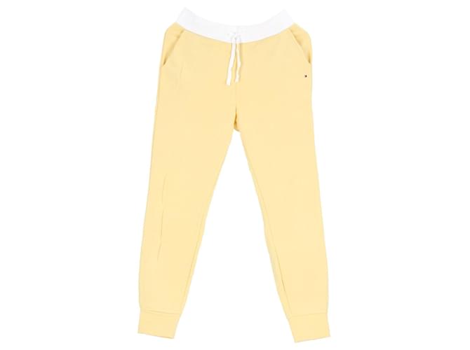 Tommy Hilfiger Womens Contrast Waistband Athleisure Joggers Yellow Cotton  ref.1280464