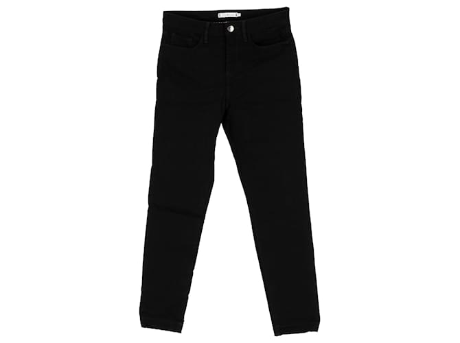 Tommy Hilfiger Womens Ankle Length Slim Fit Trousers Black Cotton  ref.1280474