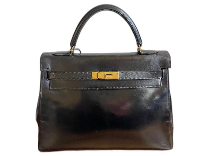 Hermès Kelly 32 in pelle nera Nero