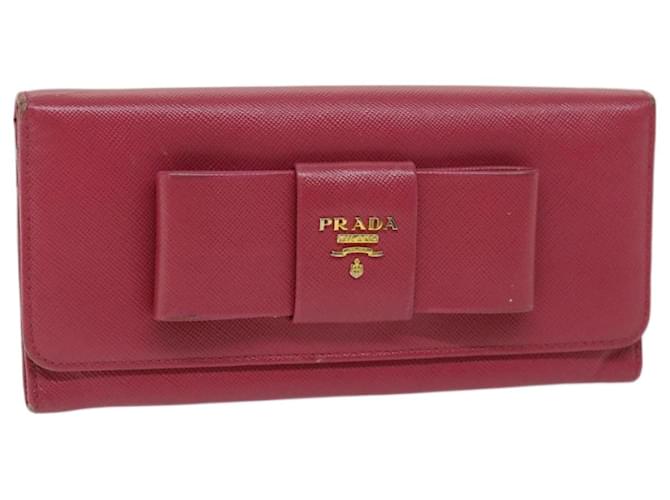 Saffiano PRADA Long Wallet Safiano Leather Pink Auth 67548  ref.1280569
