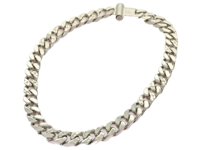 LOUIS VUITTON Collier Metal LV Chain Links Necklace Silver M68272 LV Auth 67569A Silvery  ref.1280583