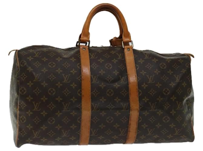 Louis Vuitton Monograma Keepall 50 Boston Bag M41426 Autenticação de LV 55483 Lona  ref.1280598