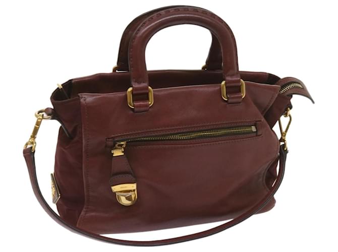 PRADA Hand Bag Leather 2way Red Auth ar11478b  ref.1280643