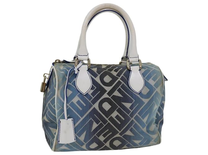 FENDI Mini Boston Bag Canvas Blue Auth yk10944 Cloth  ref.1280648
