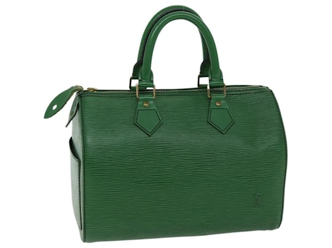 Louis Vuitton Epi Speedy 25 Bolsa de Mão Verde Borneo M43014 Autenticação de LV 67032 Couro  ref.1280659