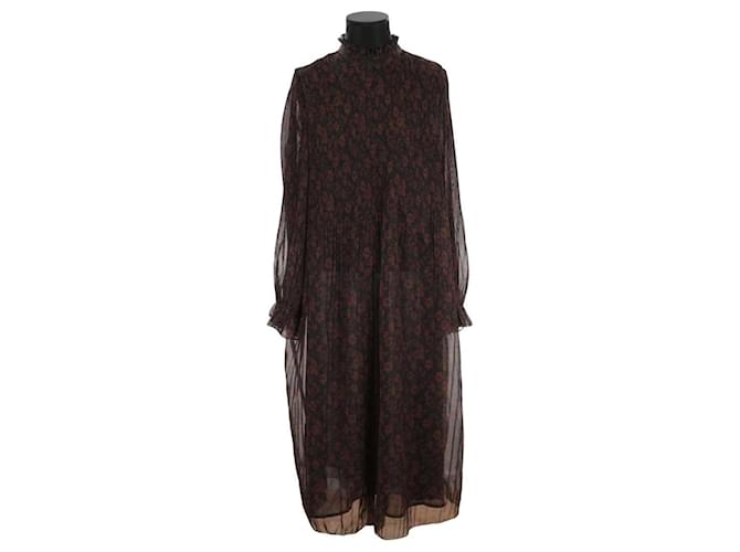 Ganni Brown dress Polyester  ref.1280675
