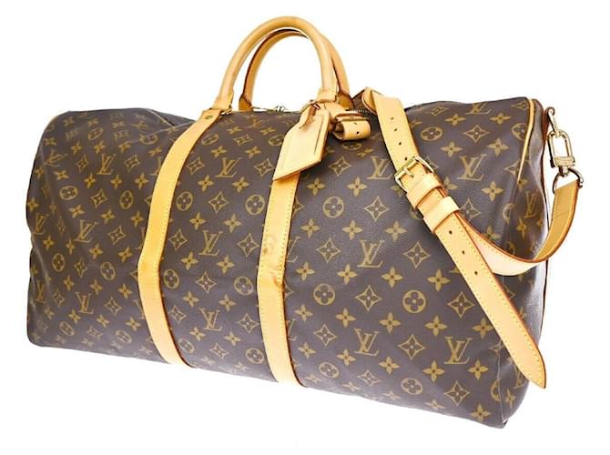 Louis Vuitton Keepall Bandouliere 55 Brown Cloth  ref.1280780