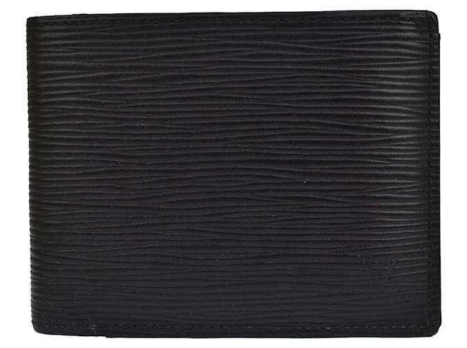 Louis Vuitton Portefeuille marco Negro Cuero  ref.1280838