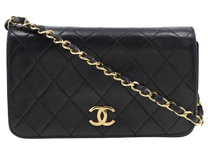 Wallet On Chain Portafoglio Chanel su catena Nero Pelle  ref.1280953