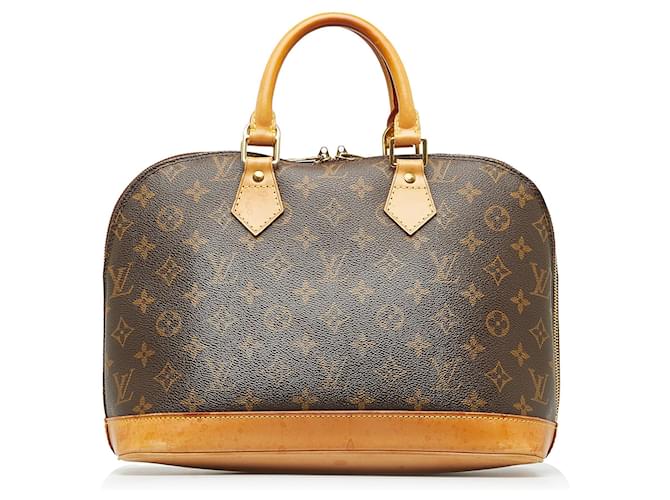 Alma LOUIS VUITTON Handbags Saint-Louis Brown Linen  ref.1281027