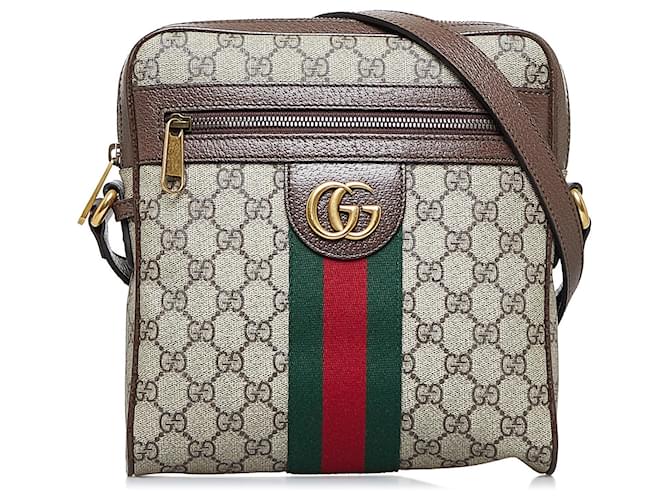 Ophidia GUCCI Handbags Other Brown Linen  ref.1281052
