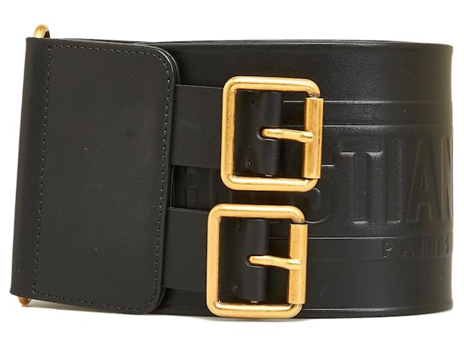 Cinturones Dior Negro Cuero  ref.1281078