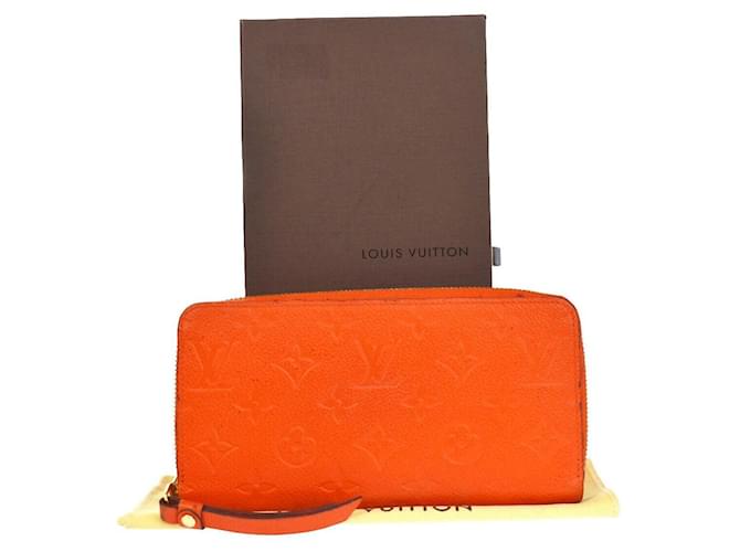 Louis Vuitton Zippy Cuir Orange  ref.1281090