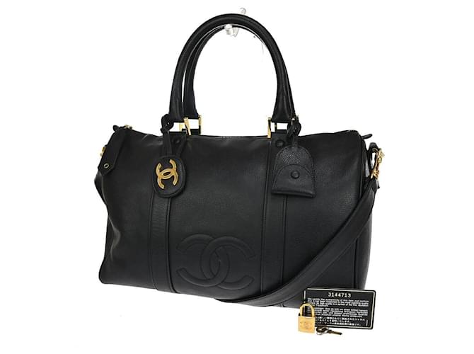Chanel Boston Black Leather  ref.1281111
