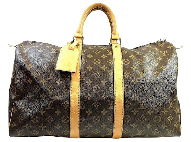 Louis Vuitton Keepall Bandouliere 50 Brown Cloth  ref.1281151