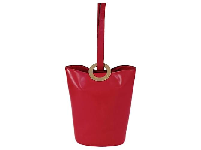 Céline Céline bucket shoulder bag in red leather  ref.1281322