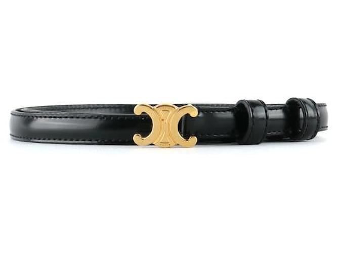 Céline CELINE Belts Triomphe Black Leather  ref.1281324
