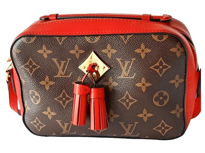 Louis Vuitton Saintonge crossbody bag Red Dark brown Leather  ref.1281340