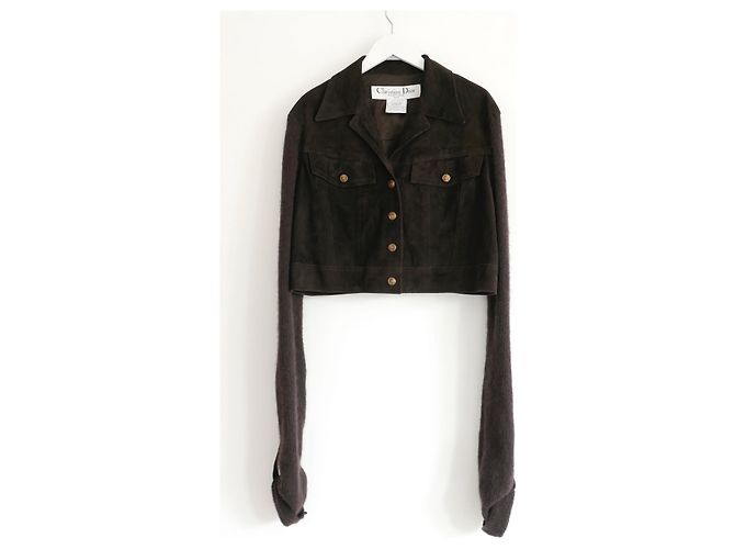 Christian Dior Dior x John Galliano Fall 2000 Suede & Mohair Jacket Brown