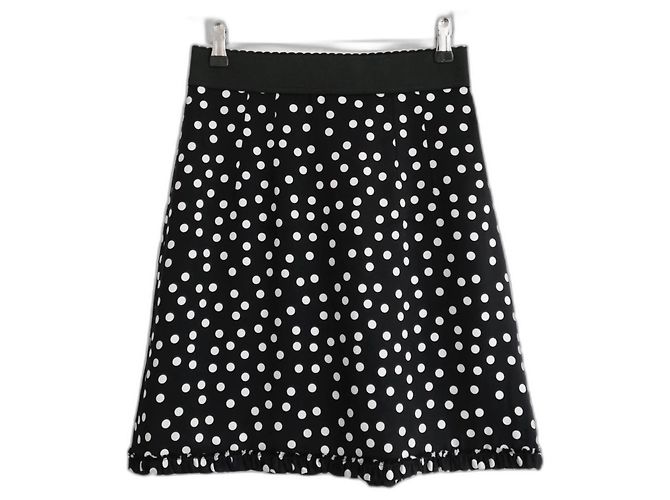Saia de seda de bolinhas Dolce & Gabbana Preto