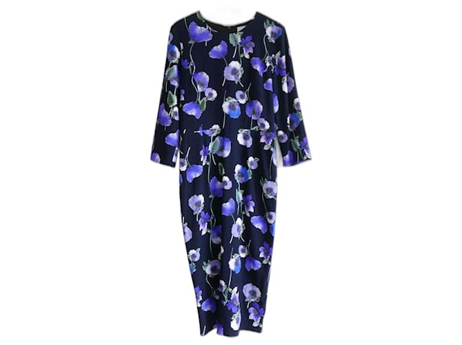Autre Marque Goat floral anemone print dress Black Blue Viscose  ref.1281344