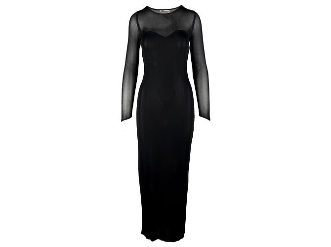 Thierry Mugler Langes Netzkleid von Mugler Schwarz