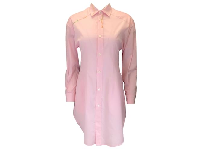 Autre Marque Vestido de popeline de algodão tingido com fio orgânico rosa claro Marni  ref.1281416