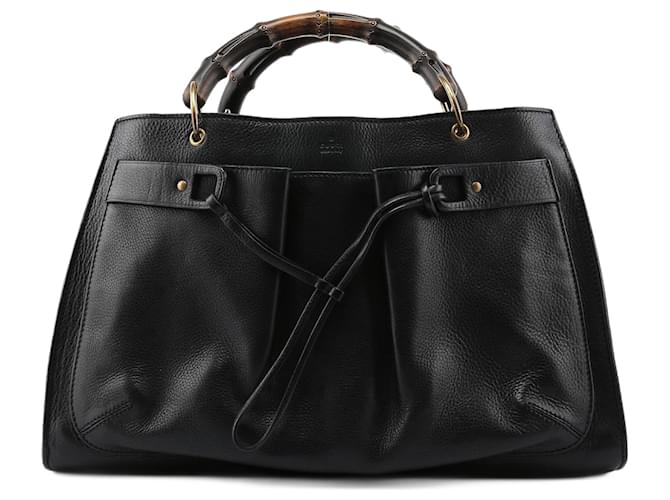 GUCCI Handbags Leather Black Bamboo  ref.1281438