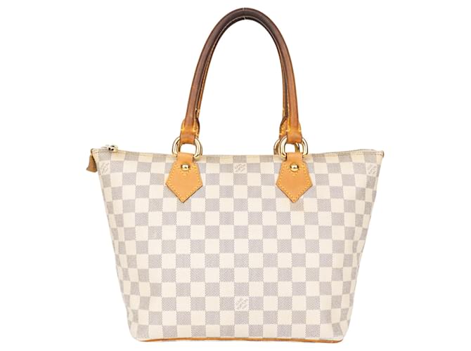 Louis Vuitton Damier Azur Saleya Handbag Beige Leather  ref.1281456